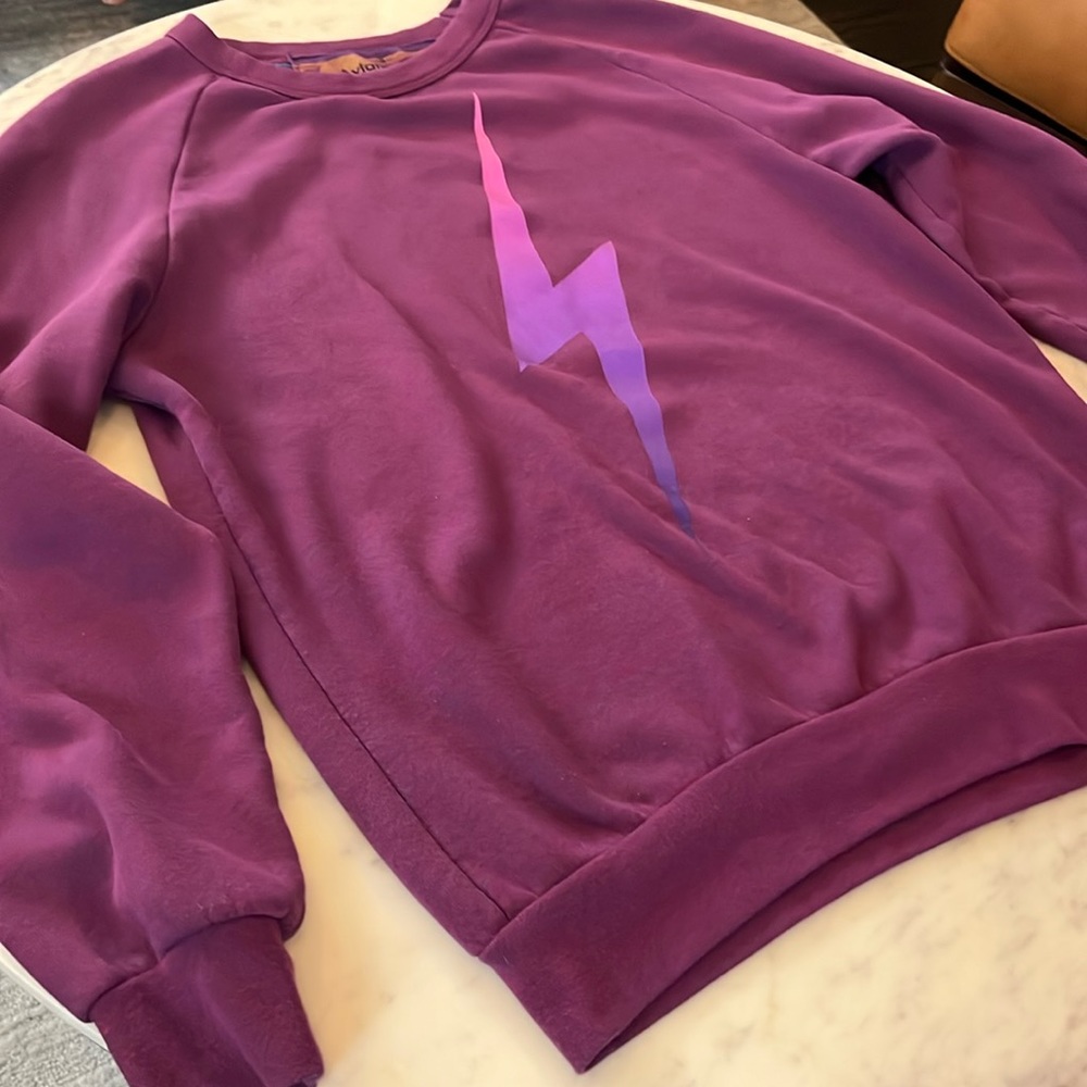 Aviator nation purple crewneck.